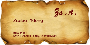 Zsebe Adony névjegykártya